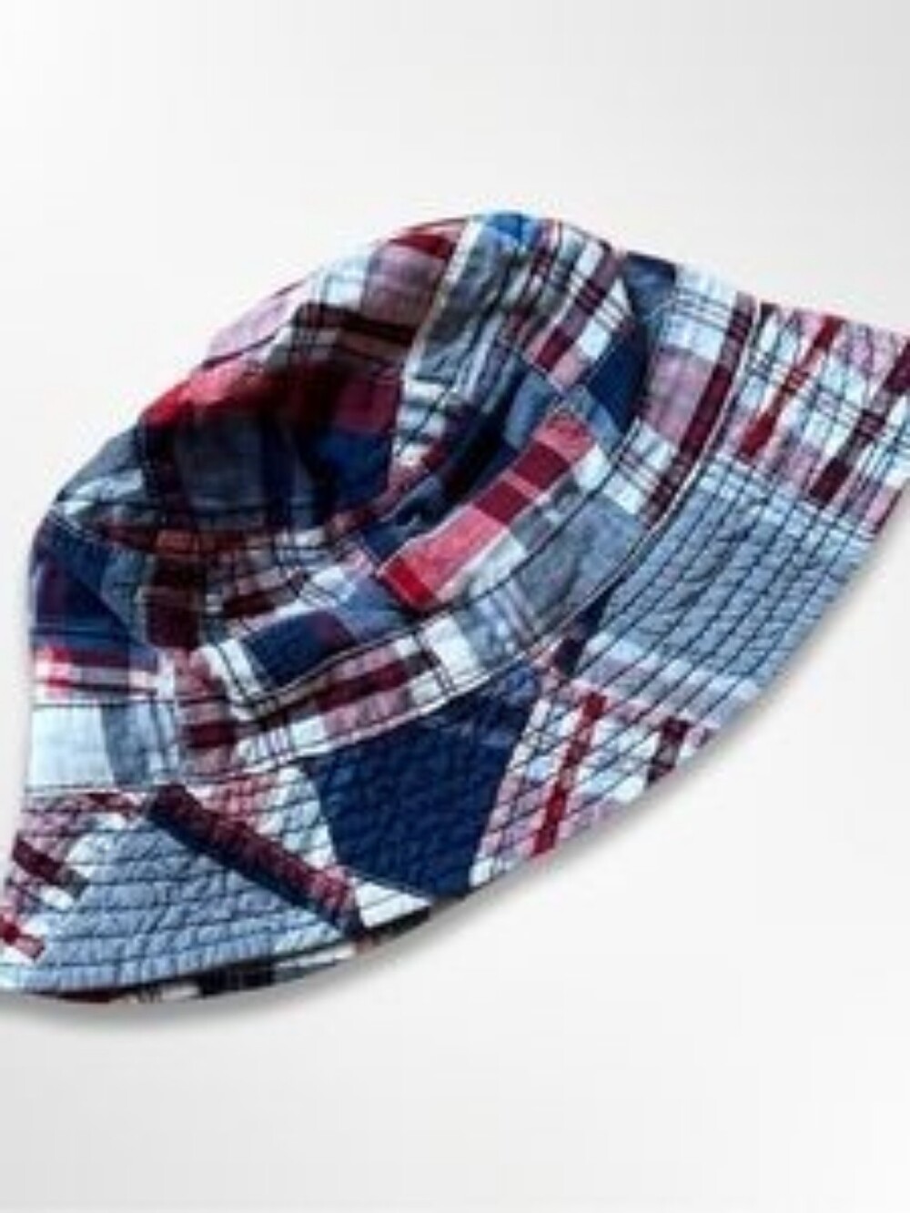 PLACE Kids Plaid Bucket Hat - Blue & Red